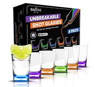SWOOC - Unbreakable Shot Glasses Set (6 Pack) - 250x Stronger Than Glass, 25x Stronger Than Acrylic - Colorful & Dishwasher-Safe - 1.5oz Reusable Drinkware for Indoor/Outdoor Fun - DUNZO Compatible