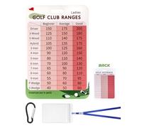 Swooflia 1 Pcs Golf Club Distance Card - Women Golf Club Range Chart Card Swing Minder Reference & Blank Distance Yardage Scorecard, Golf Bag Accessories Gifts for Golfers