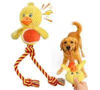 Swooflia Durable Squeaky Dog Toy - Interactive Plush Cute Duck with Rope Legs, Teeth Cleaning Tug Toy for Small Medium and Large Dogs, Puppy Chew Toy for Training and Play