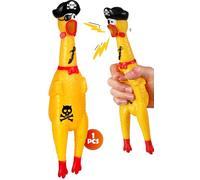 Swooflia Giant Rubber Chicken That Squeak - Screaming Chicken Squeaky Toy, Plastic Squawking Prank for Adults Men Women, 12" Large Chicken Gag Gifts Party Supplies (1-Pack) (Not Suitable for Dog)