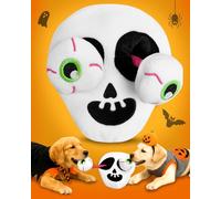 Swooflia Halloween Tug of War Dog Toy-Squeaky Plush Toy with Rope for Medium Large Breed Dogs to Keep Them Busy, Funny Skull Interactive Doggie Toys