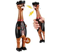 Swooflia Rubber Chicken Screaming Toy - Pig Giant Squeaky Chicken 12" Prank Funny Rubber Dog Toy Novelty Party Gag Gifts Play Fetch for Adults & Dogs (1-Pack)