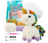 Swoolfe Crochet Kit for Beginners, Crochet Kit W Step-by-Step Video Tutorials, Crochet Animal Kit, Beginner Crochet Kit for Adults Kids Women Men Complete Kit Included (Unicorn)