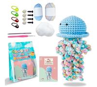 Swoolfe Crochet Kit for Beginners, Knitting Kit Step-by-Step Video Tutorials, Crochet Animal Kit, Crochet Kits for Beginners Adults Kids Women Men Beginners Crochet Kit (Jellyfish)