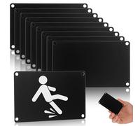 SWOOMEY 10 Pcs Aluminium Metal Plates Black 100X60Mm Engraved Door Signs for Office Wall Mount DIY Printing