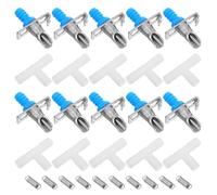 SWOOMEY 10 Sets Metal Rabbit Water Feeding Bottles Easy to Install Splash-proof Water Dispensers for Ferret and Bunny Cage Use