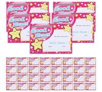 SWOOMEY 100 Sheets of Award Certificates Vivid Printing on Purple Paper, Creative English Certificates and Students to Build Self-Esteem in Classroom Rewards