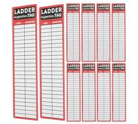 SWOOMEY 10PCS Ladder Safety Inspection Tags Red Self Adhesive Vinyl Stickers for Ladders and Scaffolds, Secure Adhesion to Metal Plastic Painted Wood for Office Settings