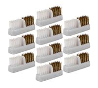 SWOOMEY 10pcs Nail Bits Cleaning Brush Dual Head for Electric Grinders, Made of Plastic and Copper, Resistant to Deformation, for Industrial Environments and Home Use