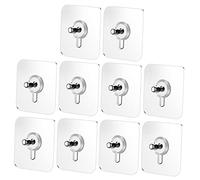 SWOOMEY 10pcs Self Adhesive Hooks Thickened Nano Pads Strong Stickers for White Walls Hardwood Solid Surfaces Multi Functional Door Hooks for Hanging Clothes Umbrellas Picture Frames and