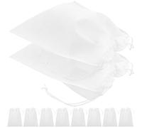 SWOOMEY 10pcs White Shoe Drawstring Bags Made of Non-Woven Fabric for Travel Use and Home Use Multipurpose Shoes Storage Pouches Drawstrings at Both Ends Separates from Laundry