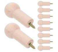 SWOOMEY 10pcs Wooden Round Door Hanger Hooks for Bathroom and Office, No Paint Finish, Simple and Practical Design to Prevent Clothes Clutter, for Hanging Towels and Clothes