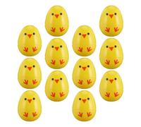SWOOMEY 12pcs Fillable Easter Eggs with Chick Design, Plastic Decorative Eggshells for Home and Festival Atmosphere, Creative Surprise Holders for Easter