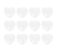 SWOOMEY 12pcs Heart-Shaped Natural Stone Ornaments White Crystal Gemstones for Meditation Chakra Decor Versatile Healing Crystals