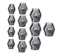 SWOOMEY 12pcs Stainless Steel Single Bolt Cable Clamps Rope Connectors Wire Splicer Clips Kit for Rigging Industrial Use with Strong Slip Fastening