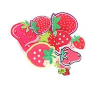 SWOOMEY 12pcs Strawberry Embroidered Appliques Iron on Patches for Sweaters Shirts, Easy to Use Skin Friendly Polyester Fabric, for DIY Decoration and Repairing Clothes Holes