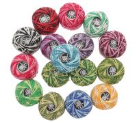 SWOOMEY 16 Rolls Cotton Crochet Thread for Cross Stitch Embroidery, 8M Each Roll, Assorted Mixed Colour, for Home Making and Finishing DIY Embroidery Crafts