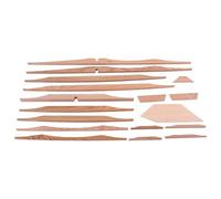 SWOOMEY 17Pcs Spruce Brace Wood Kit for Acoustic Guitar DIY Accessories Prevents Collapsing Under String Tension Smooth Surface Light Brown