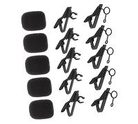 SWOOMEY 18pcs Mini Microphone Set Sponge Covers Tie Clips and Circle Clips for Microphone Prop Use Set