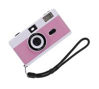 SWOOMEY 1Pc Reusable Film Camera with Built in Flash Compact Vintage Camera for Practical Use in White Pink and Purple No Battery Required