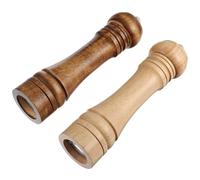 SWOOMEY 2 Pcs Pepper Grinding Tool Wooden Manual Grinders 8-Inch Set Natural and Vintage Colour for Kitchen and Table Use