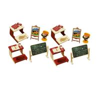 SWOOMEY 2 Sets Miniature Classroom Model Set Miniature Dollhouse Accessories for DIY Crafts Realistic Desk Chair Chalkboard Decor for Desktop Micro Landscape Photo Props Doll Supplies