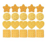 SWOOMEY 20pcs Fake Cookies Simulation Biscuits with Real Touch Feeling, Plastic Resin Material, Creative Photo Prop for Showcase in Food Trade or Kindergarten Cognitive Models