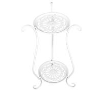 SWOOMEY 23.6 Inch Tall Iron Metal Birdbath Stand with Stable Construction and Versatile Placement, round 2 Tier Pedestal for Outdoor Garden and Patio Use