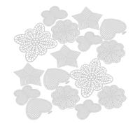 SWOOMEY 25pcs Plastic Mesh Canvas Shapes Set for Cross Stitch Embroidery Featuring Hearts, Stars, Flowers, and Butterflies Made of Sturdy Pe Material, for Making Bookmarks and Parent