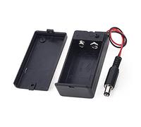 SWOOMEY 2pcs 9V Battery Holder Case with Cover, Plastic Metal Spring Clip Design, Portable Battery Case for DIY Circuits, Black Random Color