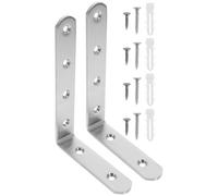 SWOOMEY 2pcs Anti Tip Furniture Anchors and Angle Brackets for Baby Proofing, Dresser and Bookshelf Wall Safety, 4mm Thick Steel, Secure Cabinet to Wall for Child Safety