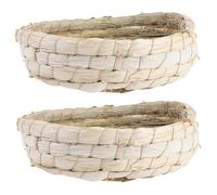 SWOOMEY 2pcs Coffee Colour Pigeon Breeding Nests Made from Corn Husk and Straw, Strong and Breathable with Hideaway for Pigeons, Rustic Style Suitable for Bird Breeding and Laying Nest