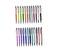 SWOOMEY 2pcs Crystal Diamond Stylus Pens Retractable Ballpoint Ink Slim Multi-function Compatible Writing Tools for Tablets and Mobile Devices Silver