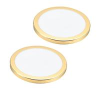 SWOOMEY 2Pcs Decorative Lampshade Diffuser Cover Round Acrylic Lamp Shade Protector for Ceiling Table Lights Easy to Install Enhances Home Decor Gold Rim