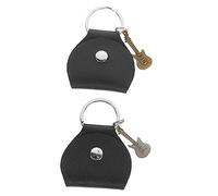 SWOOMEY 2pcs Guitar Pick Holder Keychain Storage Bag for Guitar Picks Stylish Pu Leather Accessory and Antique Keychain Attachments Convenient and Durable