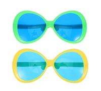 SWOOMEY 2PCS Hawaiian Themed Giant Sunglasses Oversized Novelty Party Eye Glasses Tropical Beach Pool Props for Travel Events Summer Luau Accessories