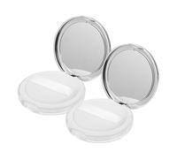 SWOOMEY 2pcs Loose Powder Box Cosmetic Powder Case 3g Ultra Thin Abs Container with Mirror and Velvet Puff for Women Travel Makeup Storage Sturdy Chic Design