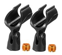 SWOOMEY 2pcs Microphone Stand Clip for Streaming Adjustable Angle Mic Clamp to Screw Adapter for Handheld Mics