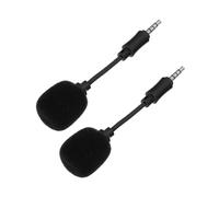 SWOOMEY 2pcs Noise Cancelling Condenser Microphones with In-line Design and Long Working Life, Plastic and Copper Build, for Live Streaming and Market Campaigns, Compact Mini Microphones