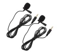 SWOOMEY 2pcs Portable Clip on Microphones with 3.5mm 4-pole Plug for Laptop and Phones, Aps and Copper Material, Small Size and Light Weight, for Interviews and Live Broadcasts