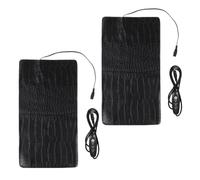 SWOOMEY 2pcs Portable USB Pet Heating Pads with Adjustable Temperature Settings, Pu Material, Black Colour, for Outdoor Use with Cats and Dogs, Anti-scratch Waterproof Heat Mat Cushion