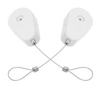 SWOOMEY 2pcs Retractable Anti-theft Steel Cable Lock Box with Adjustable Locking Leash, 1 Meter Security Tether for Remote Controls and Tablets, White Safety Cable for Home and Showroom