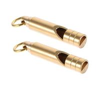 SWOOMEY 2Pcs Retro Brass Whistle Pendant High Pitch Referee Whistle for Sports Outdoor Survival Competition Compact Durable Keychain Accessory