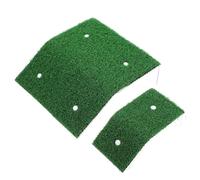 SWOOMEY 2pcs Tortoise Basking Platform with Acrylic Simulation Lawn and Two Suction Cups, Reptile Climbing Ramp for Aquarium or Playground Use, Sturdy Green Resting Terrace Accessories