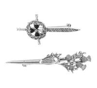 SWOOMEY 2pcs Vintage Thistle Flower Brooches for Women Material Decorative Pins with Intricate Craftsmanship Elegant Scottish-inspired Lapel Accessories for Clothing and Corsage