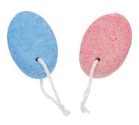 SWOOMEY 2pcs Volcano Stone Foot Files with Storage Box Double-Sided Grinding Foot Stones that Remove Calluses and Scrub Skin for Home Pedicure Random Color