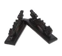 SWOOMEY 2pcs Wooden Calligraphy Brush Rest and Pen Holder Set for Storing Ink Brush and Line Drawing Pen, Creative Chinese Style, Black, for Homes and Schools