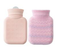 SWOOMEY 300ml Silicone Hot Water Bottle with Knit Cover, Longer Insulation Time, One-piece Molding, for Warm Tummy and Warm Bed Sheets in Winter