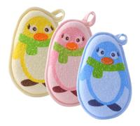 SWOOMEY 3pcs Body Scrubbers Exfoliating Bath Towels Soft Wear-Resistant Shower Scrubbers for Newborns with Penguin Pattern Suitable for Sensitive Skin Bathing Random Color