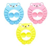 SWOOMEY 3pcs Cartoon Mouse Design Boys and Girls Shower Cap Bathing Hat Ear Covers Shampoo Shield Hair Wash Aid Protect Eyes Soft and Comfortable